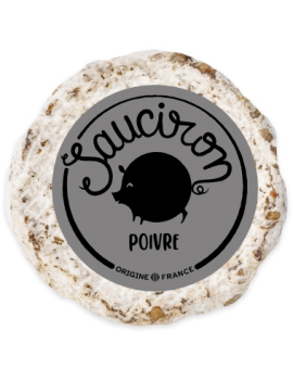 Saucisson au poivre, rond et déjà tranché