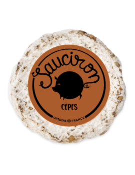 Saucisson aux Cèpes, artisanal rond et déjà tranché