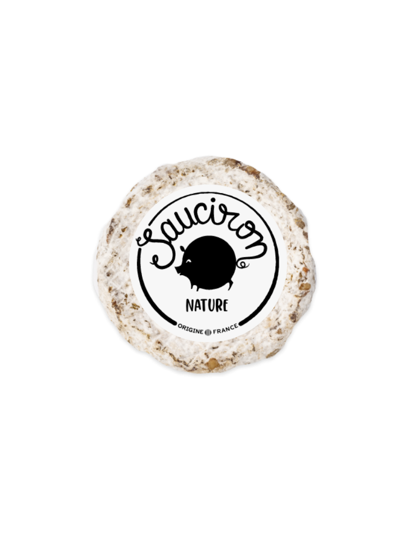 Saucisson nature Sauciron, rond et déjà tranché